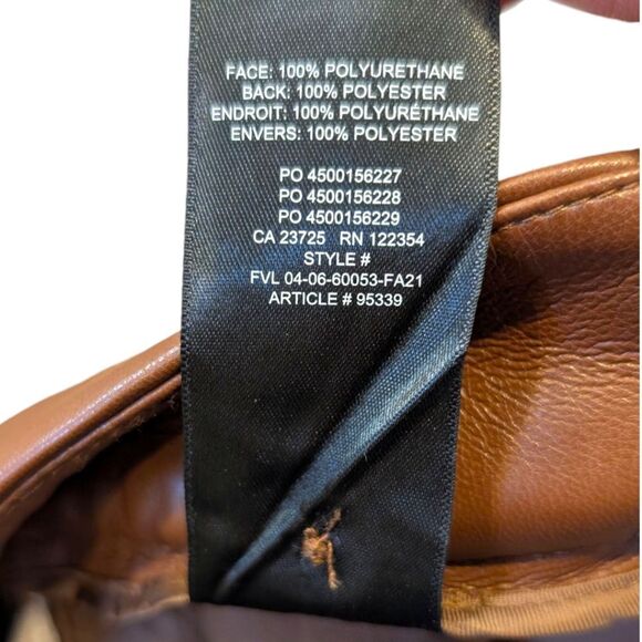 Aritzia Wilfred Effortless Pant Faux Leather Pleated Trousers Chestnut Brown 6 - Picture 8 of 8